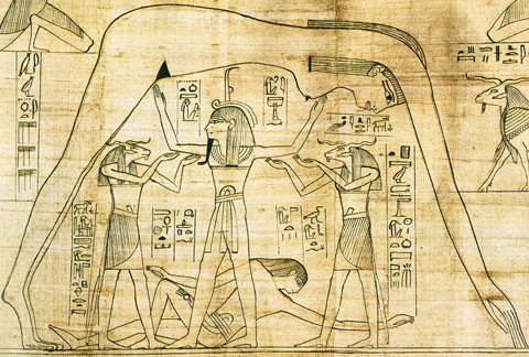Древнеегипетская триада Земля-Человек-Небо является вертикальной осью креста Человека.